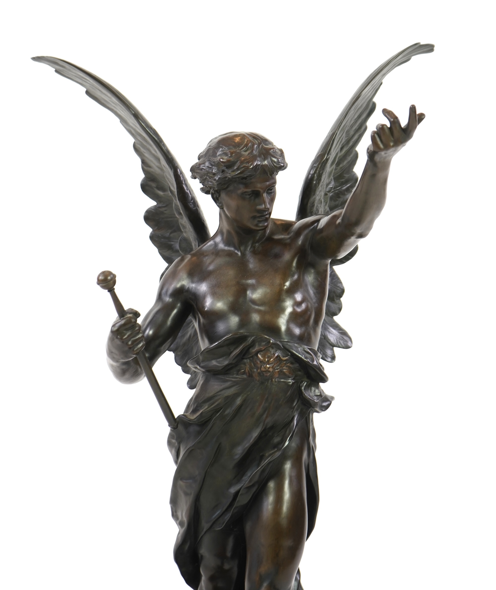 Émile Louis Picault (1833-1915). The Genius Of Work. A large bronze figure